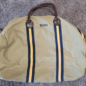 Rugby Ralph Lauren Preppy Large Canvas Duffle Weekender Bag.